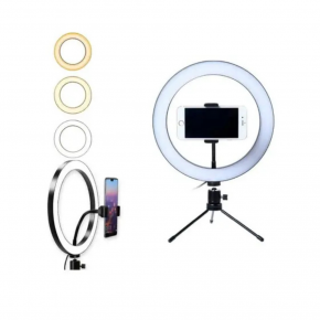 Anel de Luz com tripé de mesa e suporte para celular