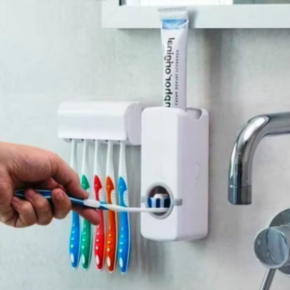 Dispensador dentífrico e suporte para escova de dentes