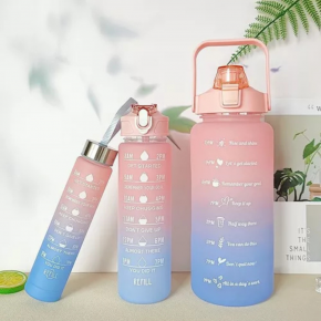 Kit de 3 garrafas de água - 2L, 900ml e 300ml