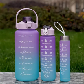 Kit de 3 garrafas de água - 2L, 900ml e 300ml