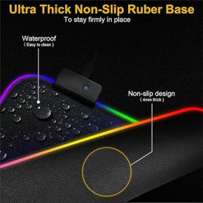 Mouse pad gamer com LED RGB 7 Cores e USB 80cm X 30cm